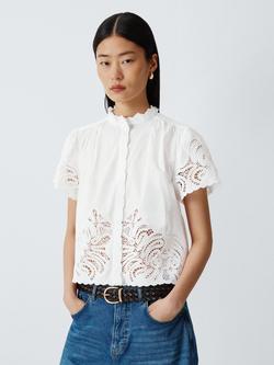AND/OR Lolita Cutwork Short Sleeve Shirt, White