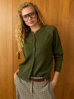 Baukjen Suna Pure Wool Cardigan, Dark Olive, Dark Olive