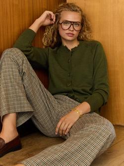 Baukjen Suna Pure Wool Cardigan, Dark Olive - view 2, Dark Olive