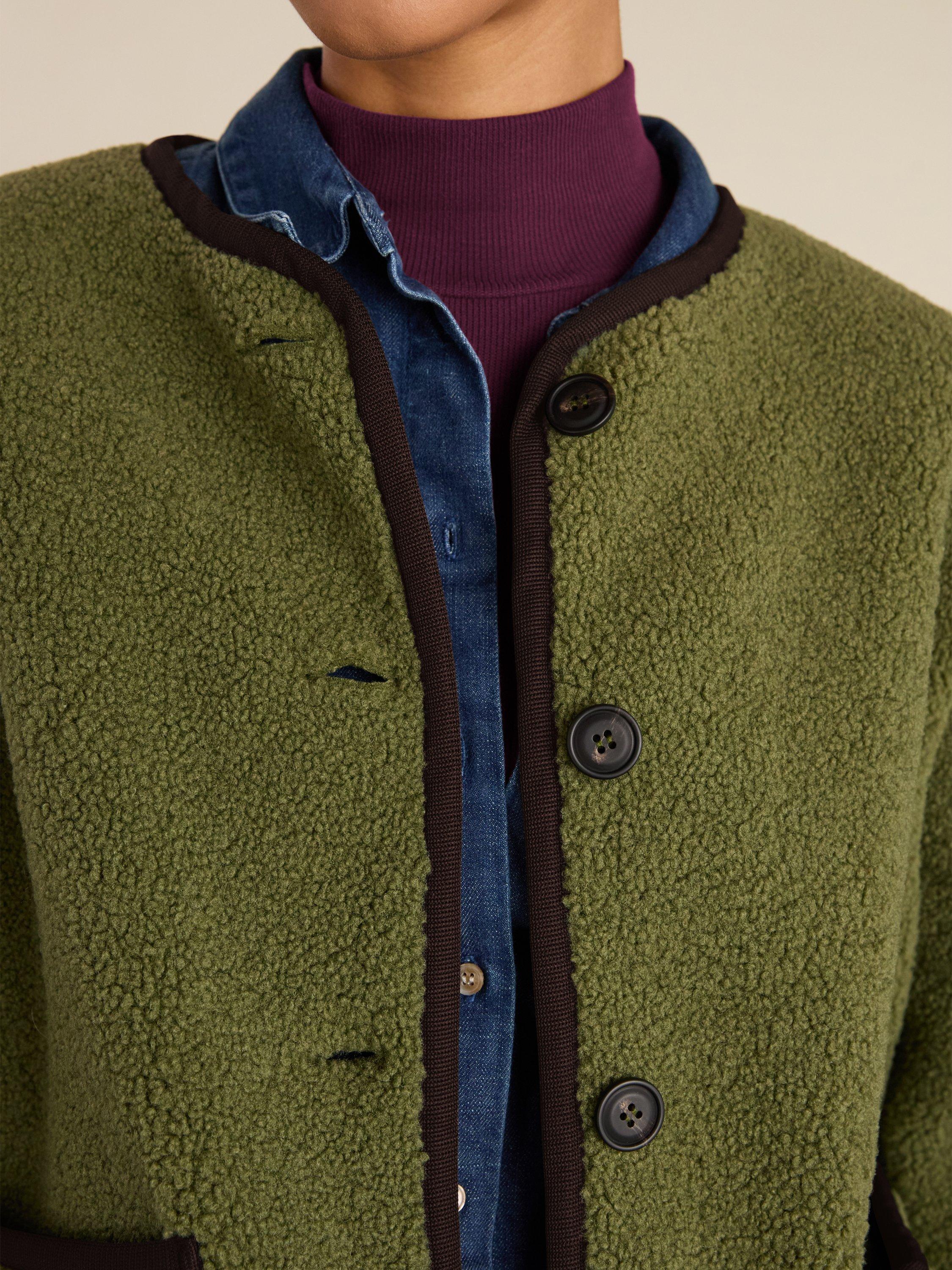 Product image 2 of 6, which shows Baukjen Caitlin Borg Jacket, Khaki, 14