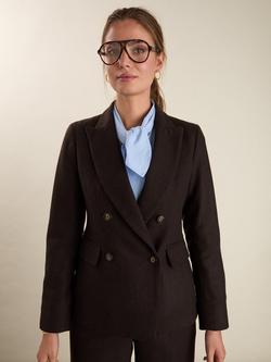 Baukjen Cissy Wool Blend Blazer, Dark Chocolate