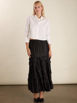 Baukjen Angelica Ruffle Maxi Skirt, Caviar Black, Caviar Black