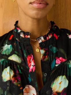 Baukjen Eleanor Floral Long Sleeve High Neck Blouse - view 2, Black/Multi