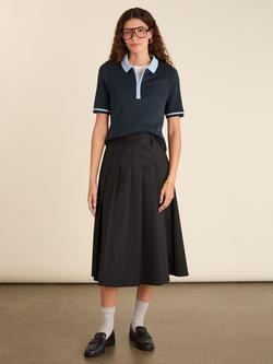 Baukjen Pam Wool Blend Midi Skirt, Caviar Black, Caviar Black