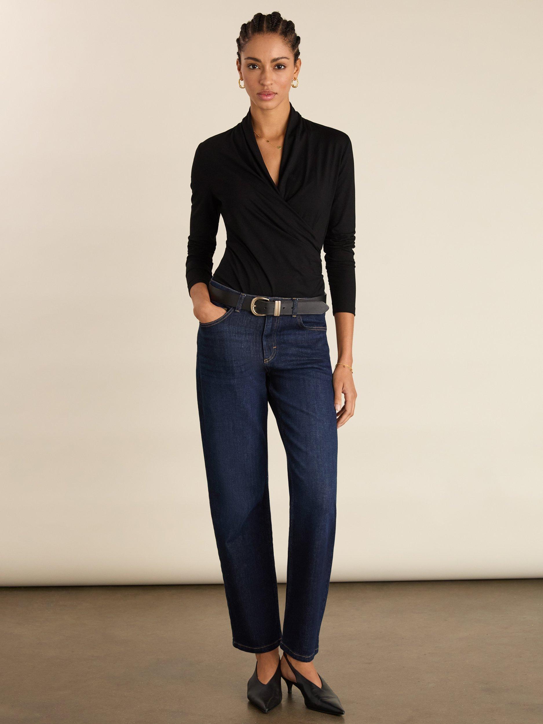 Product image 1 of 5, which shows Baukjen Gylda Wrap Top, Caviar Black, 10