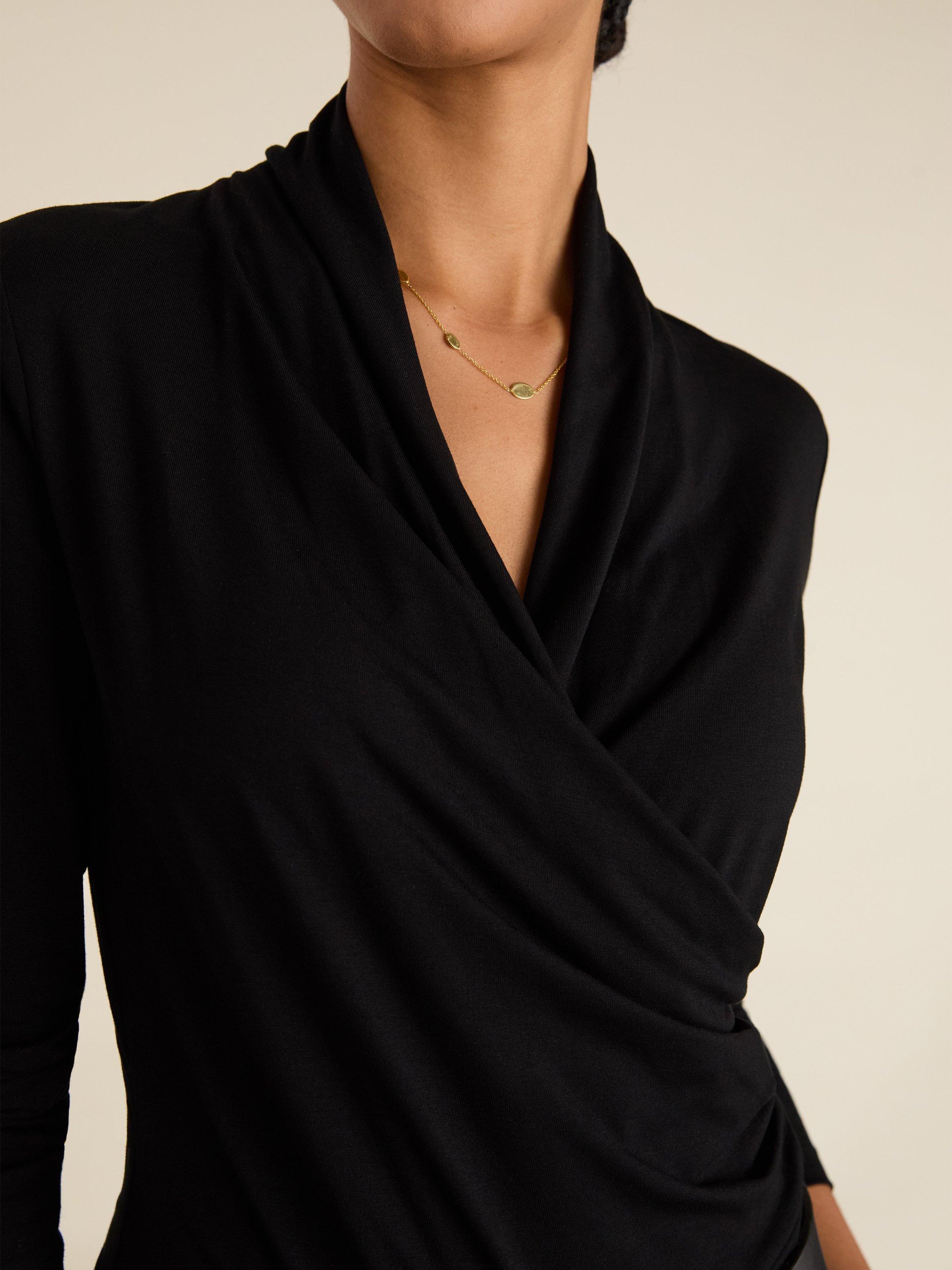 Product image 3 of 5, which shows Baukjen Gylda Wrap Top, Caviar Black, 10