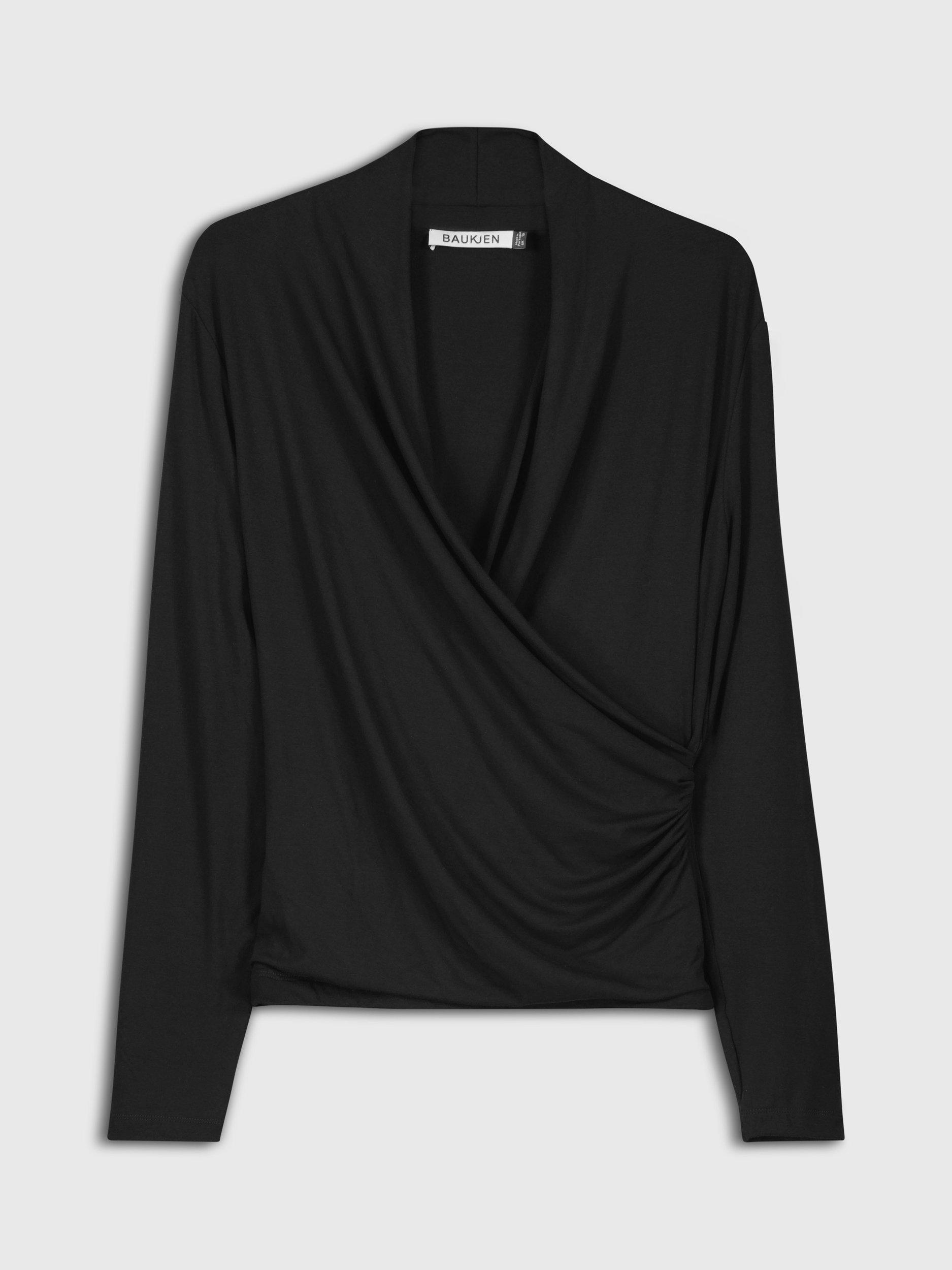 Product image 4 of 5, which shows Baukjen Gylda Wrap Top, Caviar Black, 10
