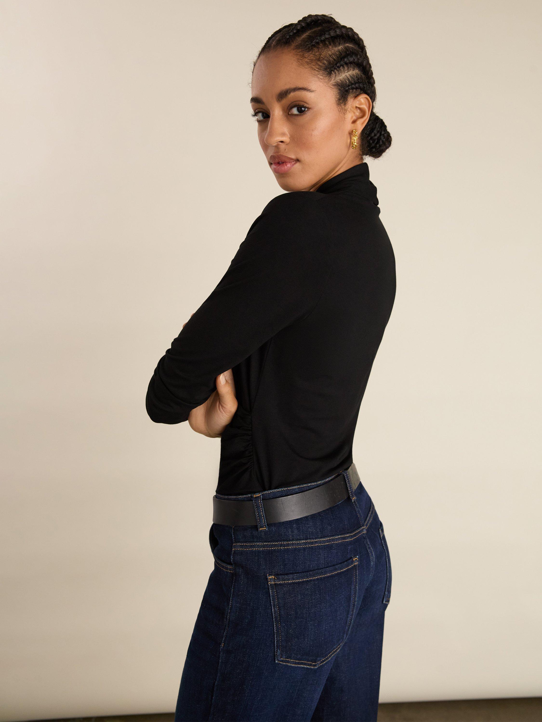 Product image 5 of 5, which shows Baukjen Gylda Wrap Top, Caviar Black, 10
