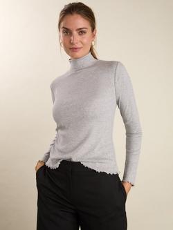 Baukjen Paige Luxe Turtleneck Top, Grey Marl