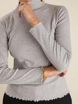 Baukjen Paige Luxe Turtleneck Top - view 2, Grey Marl