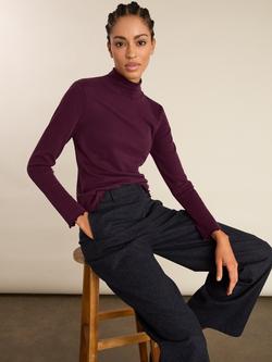 Baukjen Paige Luxe Turtleneck Top, Plum