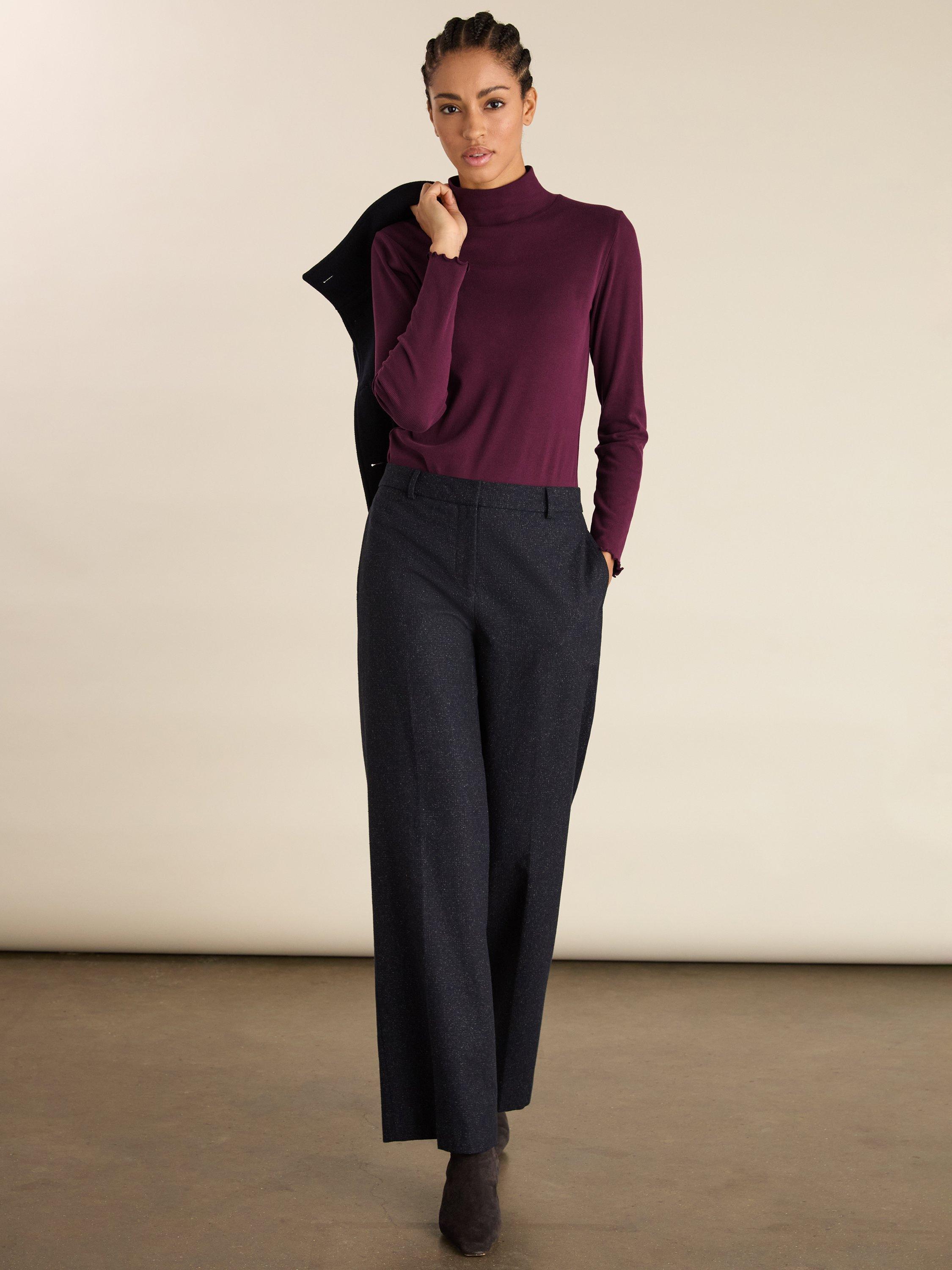 Product image 3 of 4, which shows Baukjen Paige Luxe Turtleneck Top, Plum, 14
