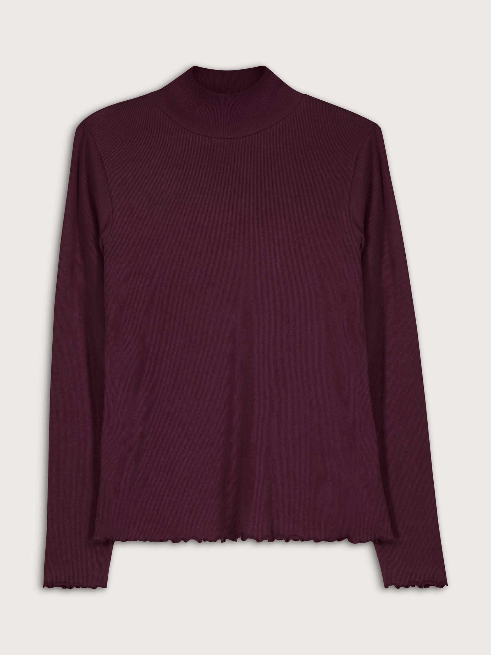 Product image 4 of 4, which shows Baukjen Paige Luxe Turtleneck Top, Plum, 14