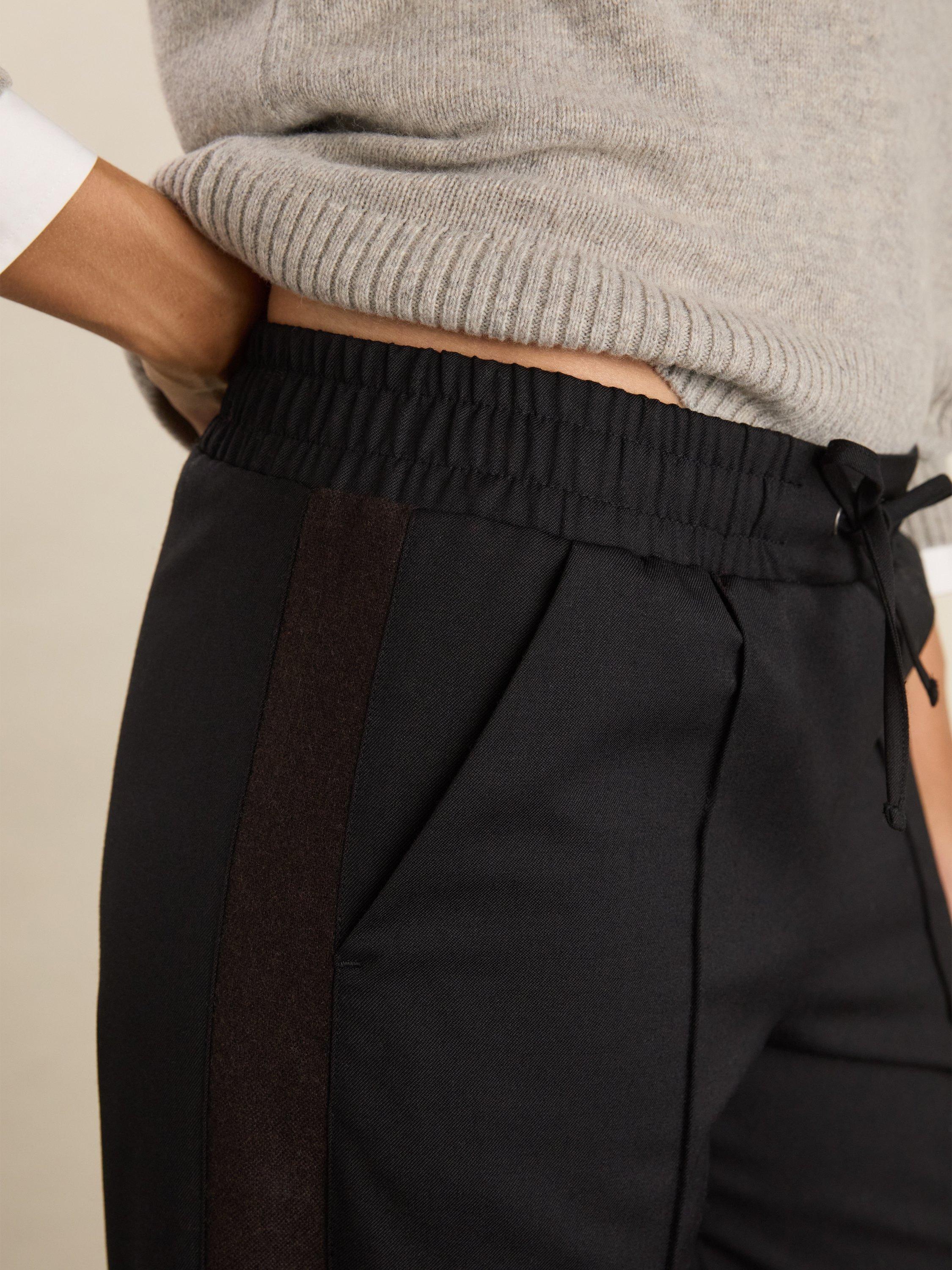 Product image 3 of 5, which shows Baukjen Donna Wool Blend Wide Leg Trousers, Black/Multi, 10