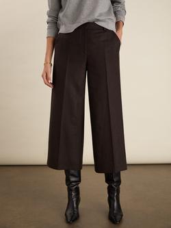 Baukjen Gilma Wool Blend Wide Leg Cropped Trousers - view 2, Dark Chocolate