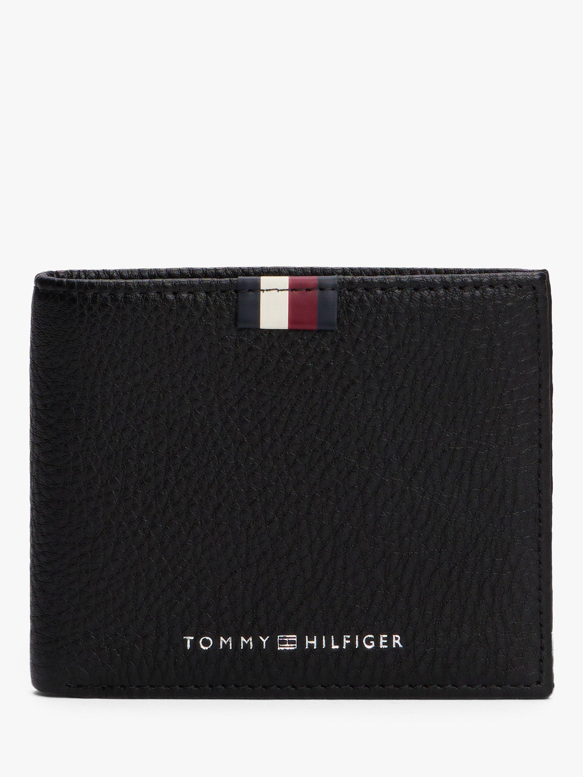 Product image 1 of 4, which shows Tommy Hilfiger Leather Flap Over Wallet, Black, One Size