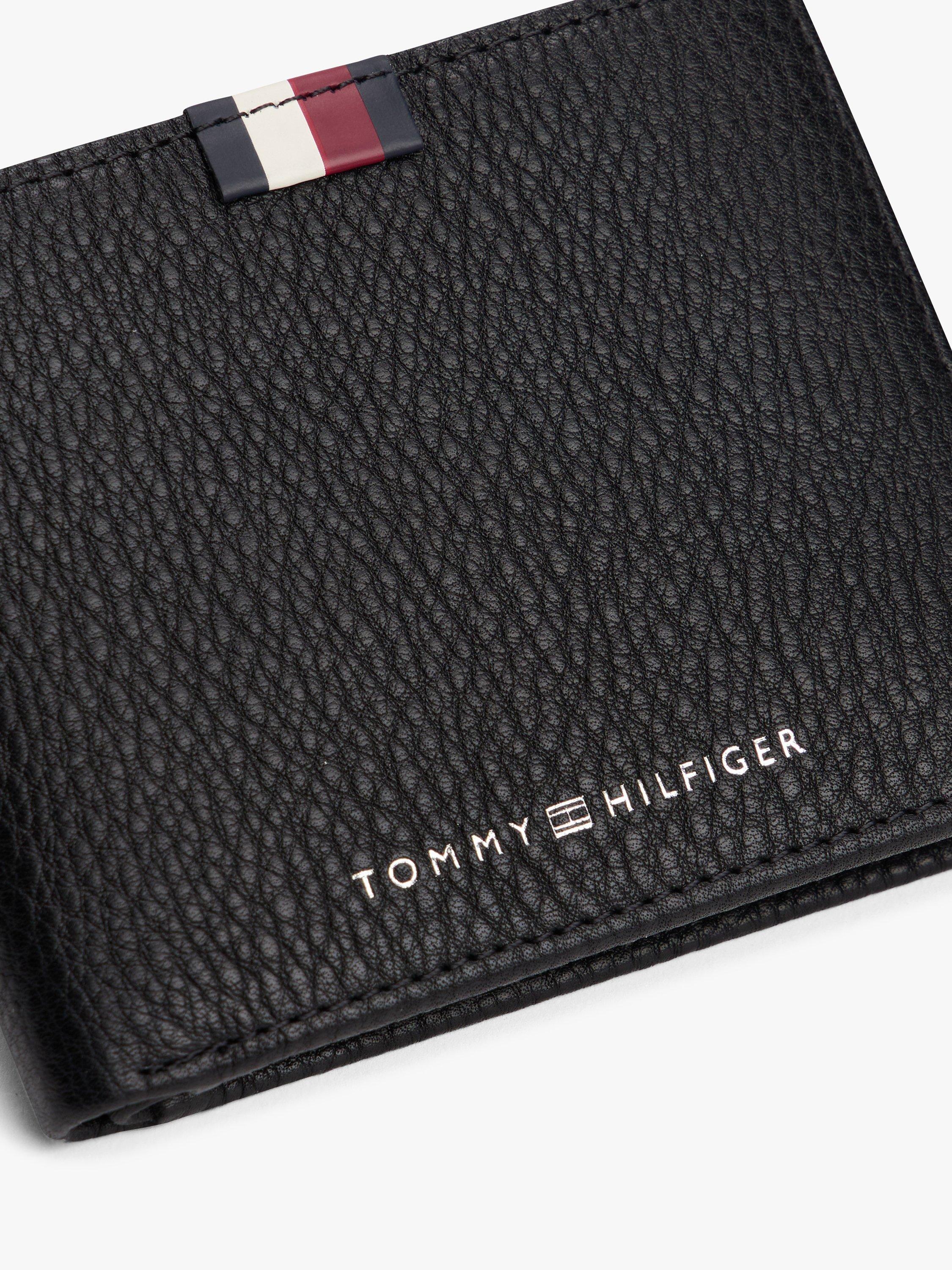 Product image 4 of 4, which shows Tommy Hilfiger Leather Flap Over Wallet, Black, One Size
