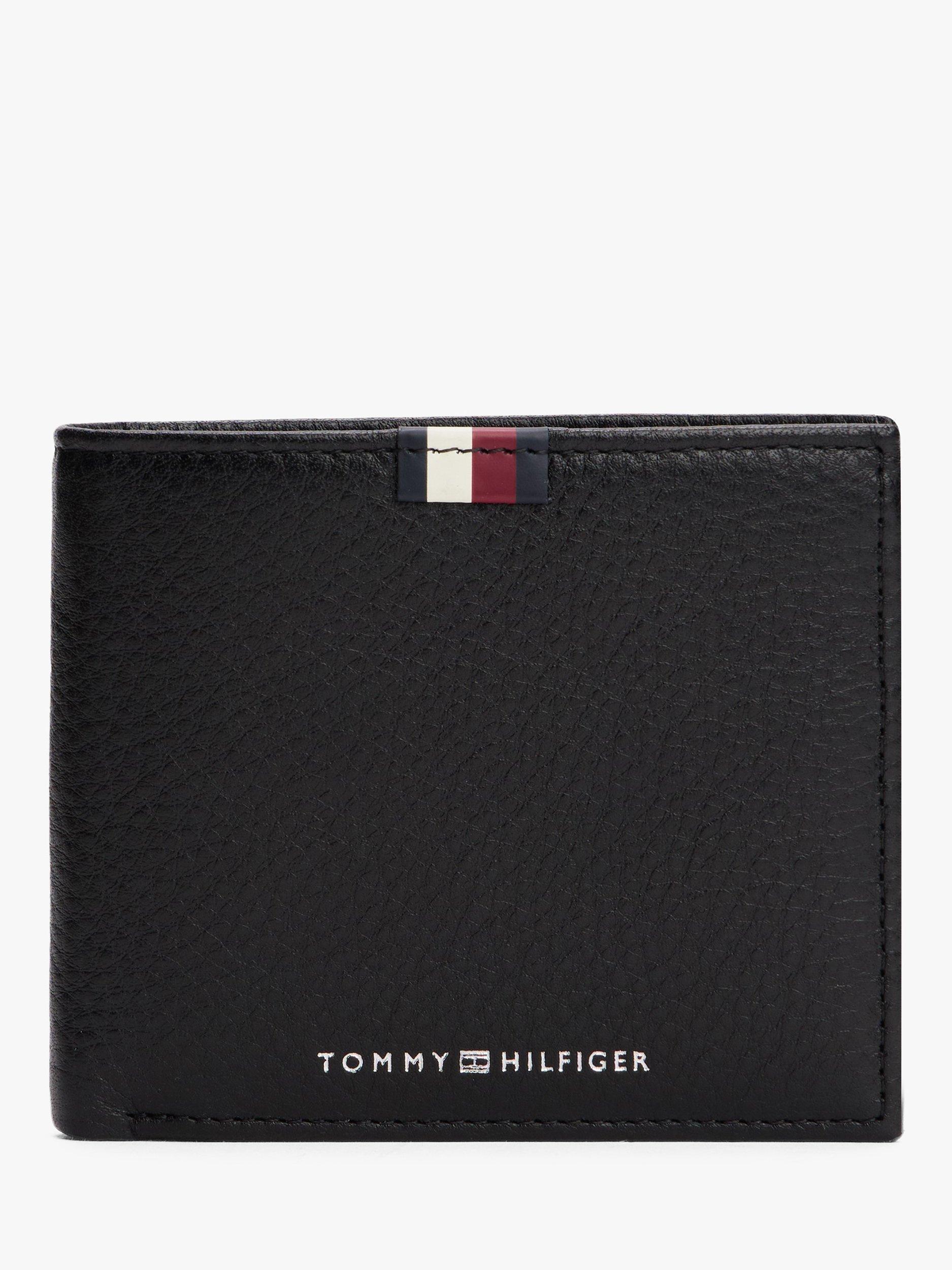 Product image 1 of 4, which shows Tommy Hilfiger Leather Flap Over Wallet, Black, One Size