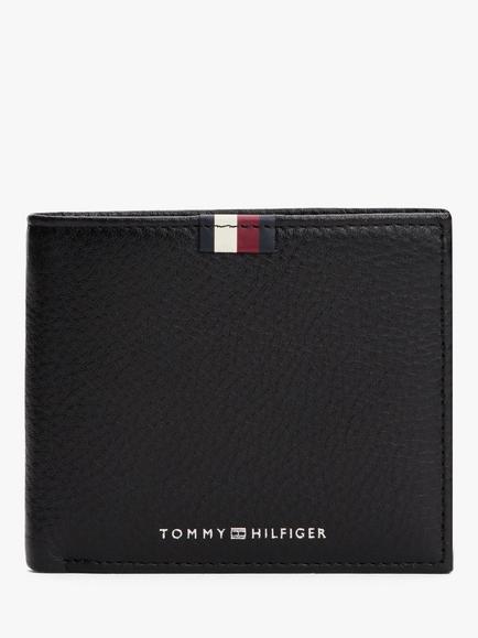 Tommy Hilfiger Leather Flap Over Wallet, Black