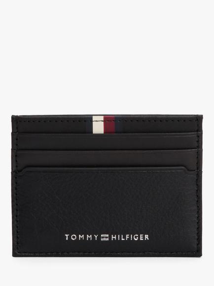 Tommy Hilfiger Premium Leather Credit Card Holder, Black, Black