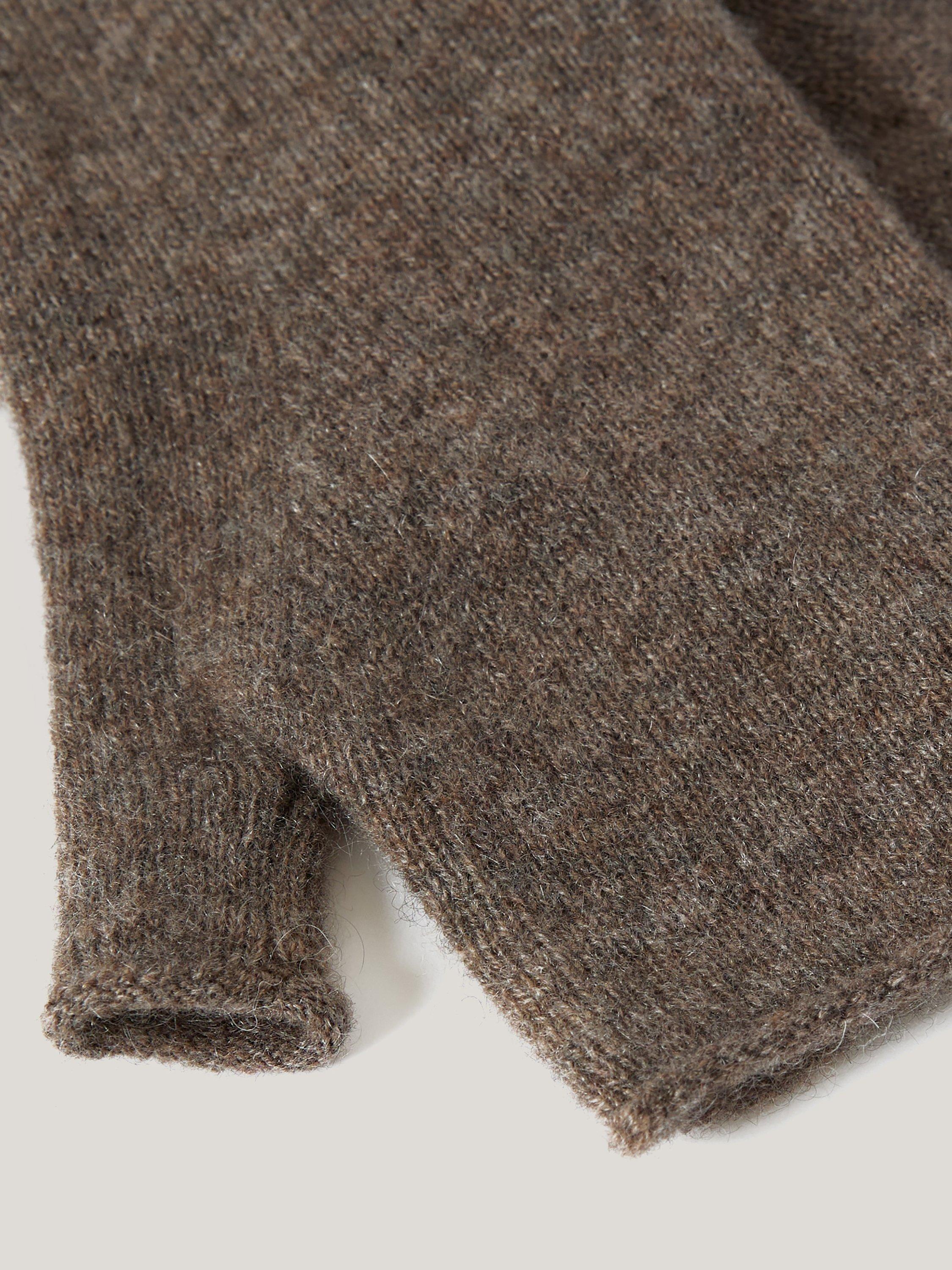 Product image 4 of 4, which shows Jigsaw Pure Cashmere Fingerless Gloves, Taupe, One Size