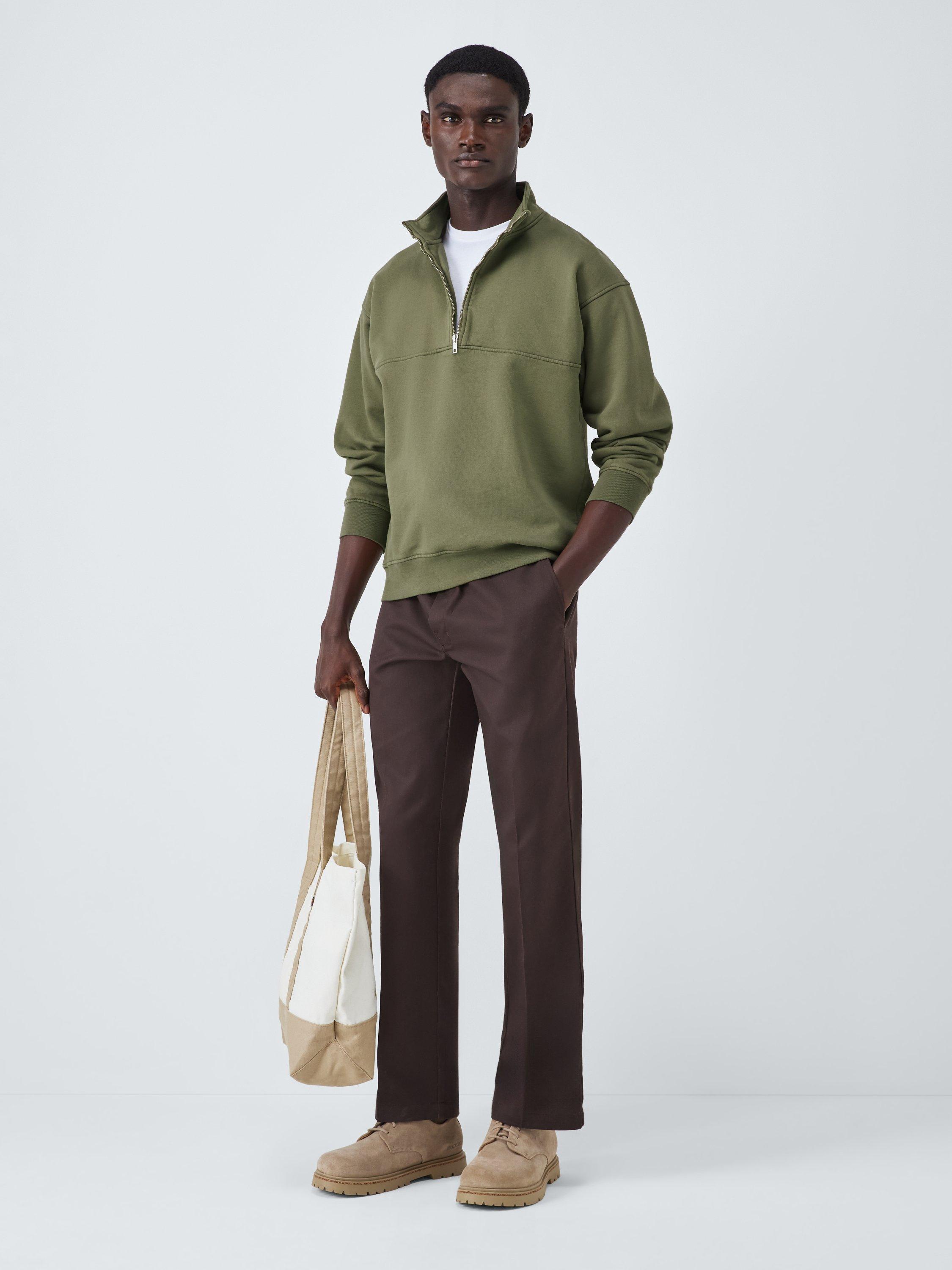 Product image 3 of 6, which shows Colorful Standard Cotton Quarter Zip Sweatshirt, Dusty Olive, S