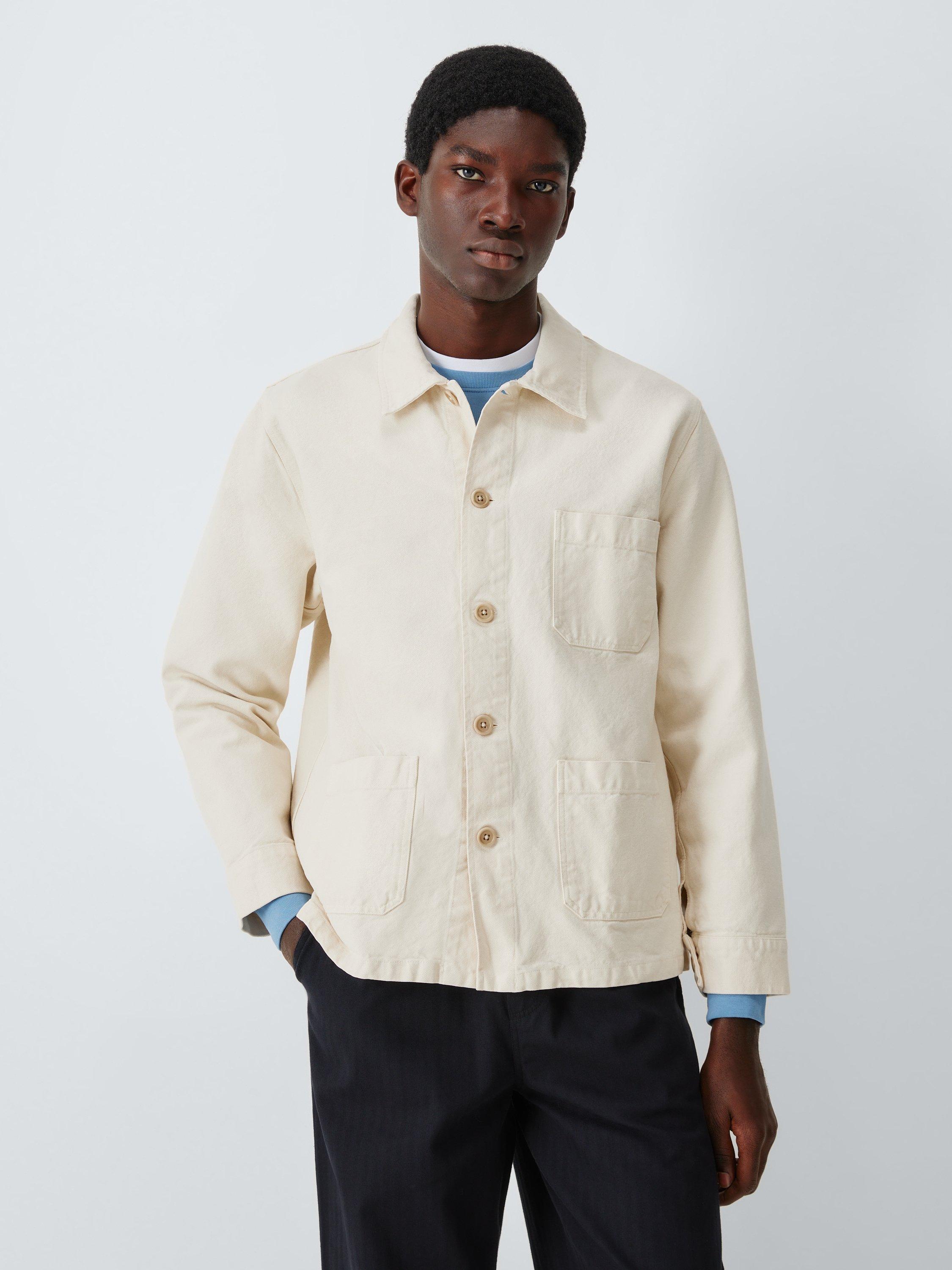 Product image 1 of 7, which shows Colorful Standard Organic Cotton Workwear Jacket, Ivory White, S