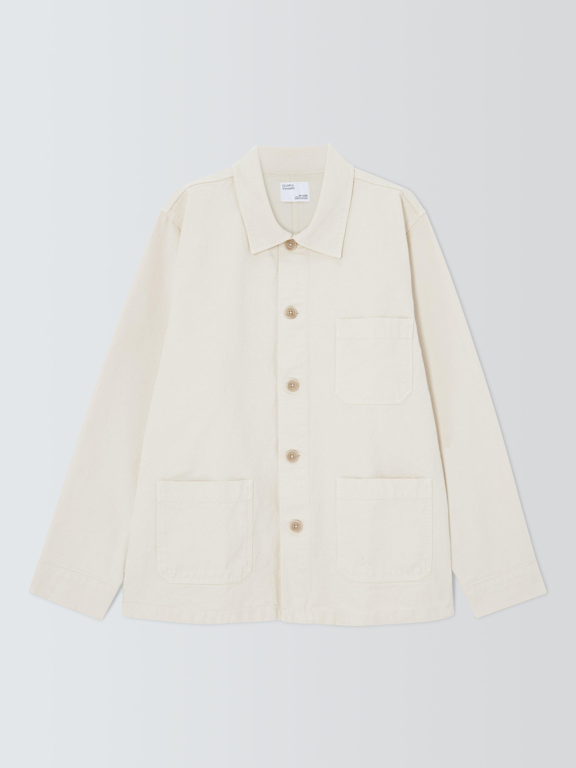 Product image 4 of 7, which shows Colorful Standard Organic Cotton Workwear Jacket, Ivory White, S