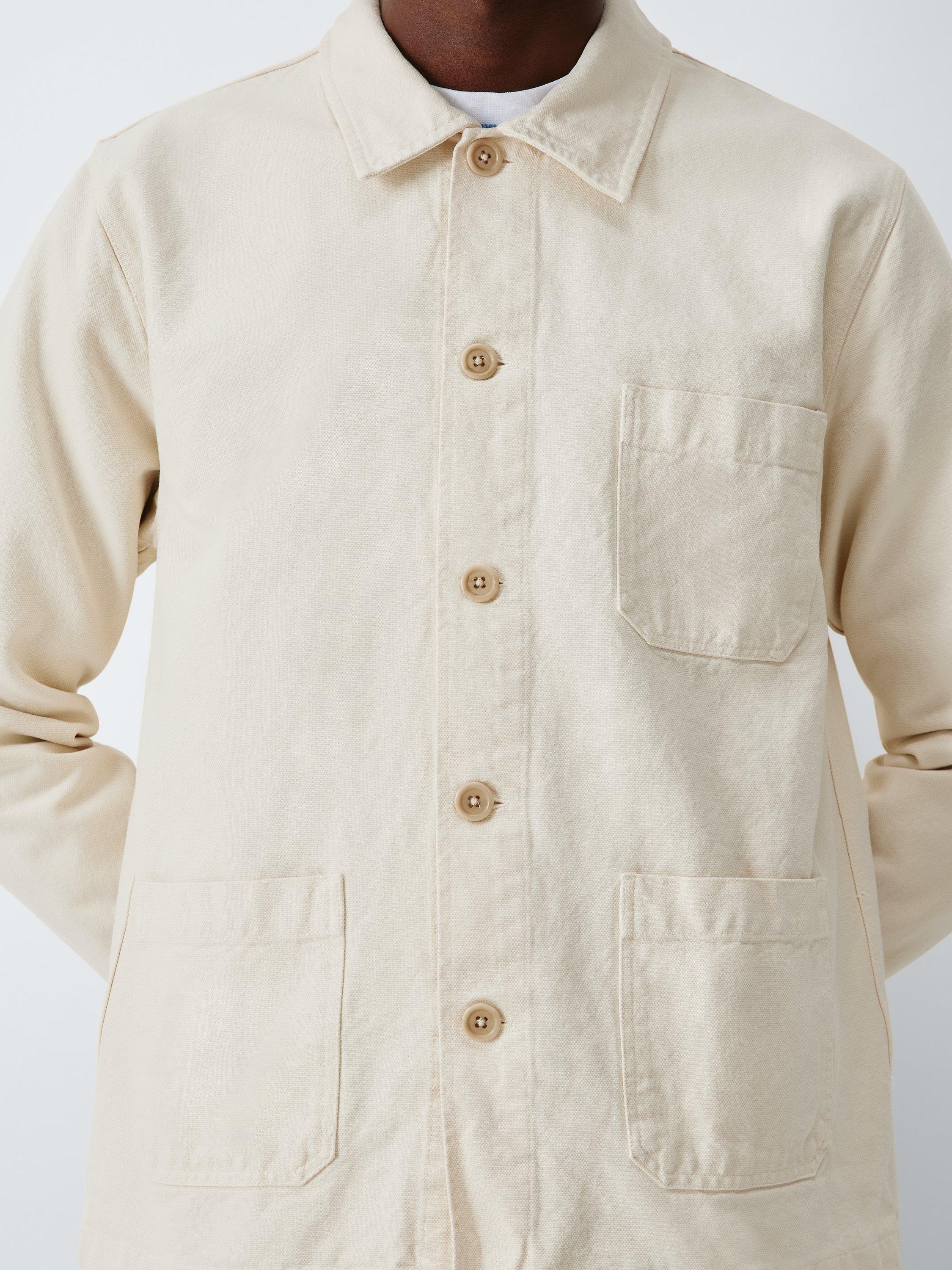 Product image 6 of 7, which shows Colorful Standard Organic Cotton Workwear Jacket, Ivory White, S