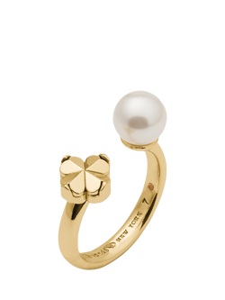 kate spade new york Spade Flower Pearl Ring, White Gold