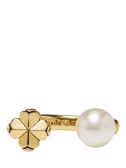 kate spade new york Spade Flower Pearl Ring - view 2, White Gold