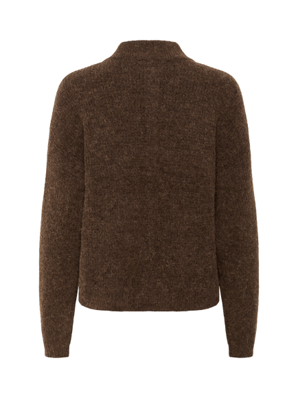 Gestuz Alpha Wool Rich Cardigan - view 2, Buff Mélange
