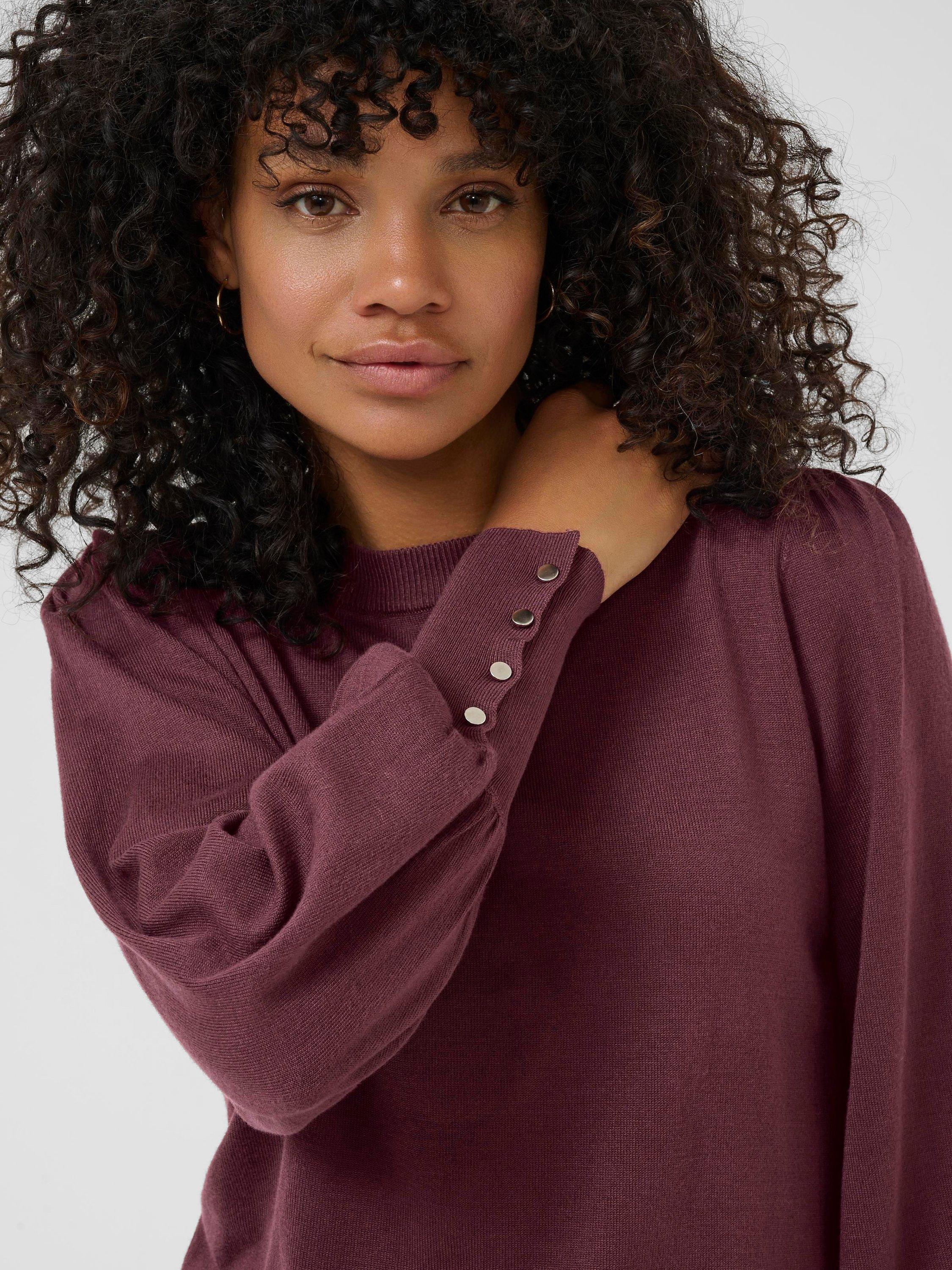 Product image 4 of 6, which shows KAFFE Curve Lizza Balloon Sleeve Jumper, Windsor Wine, XS