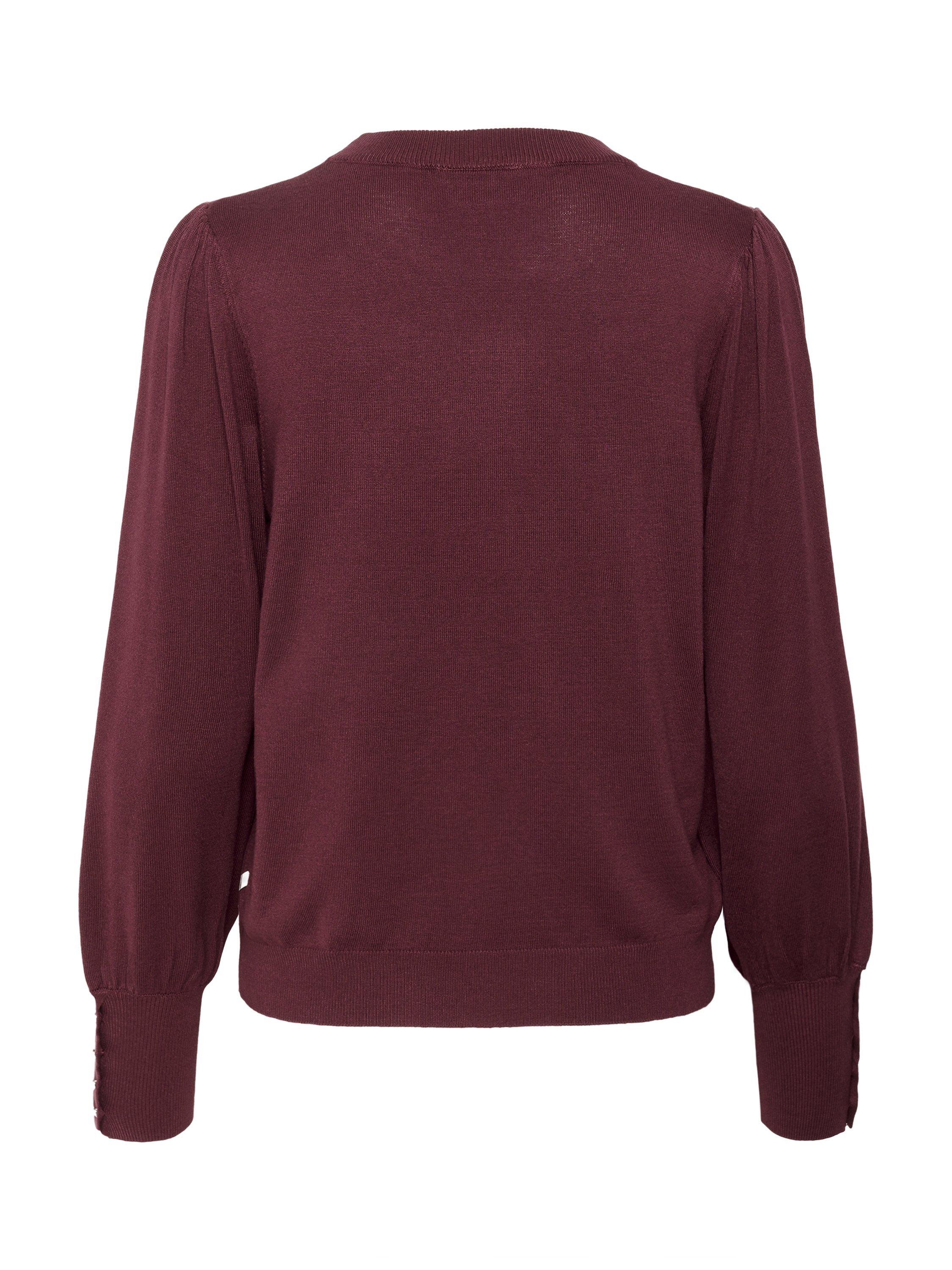 Product image 6 of 6, which shows KAFFE Curve Lizza Balloon Sleeve Jumper, Windsor Wine, XS