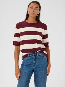 KAFFE Curve Lizza Stripe Jumper, Windsor/Turtledove W, Windsor/Turtledove W