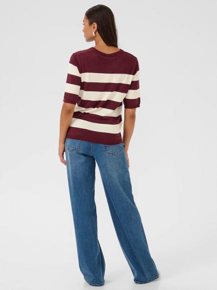 KAFFE Curve Lizza Stripe Jumper, Windsor/Turtledove W - view 2, Windsor/Turtledove W