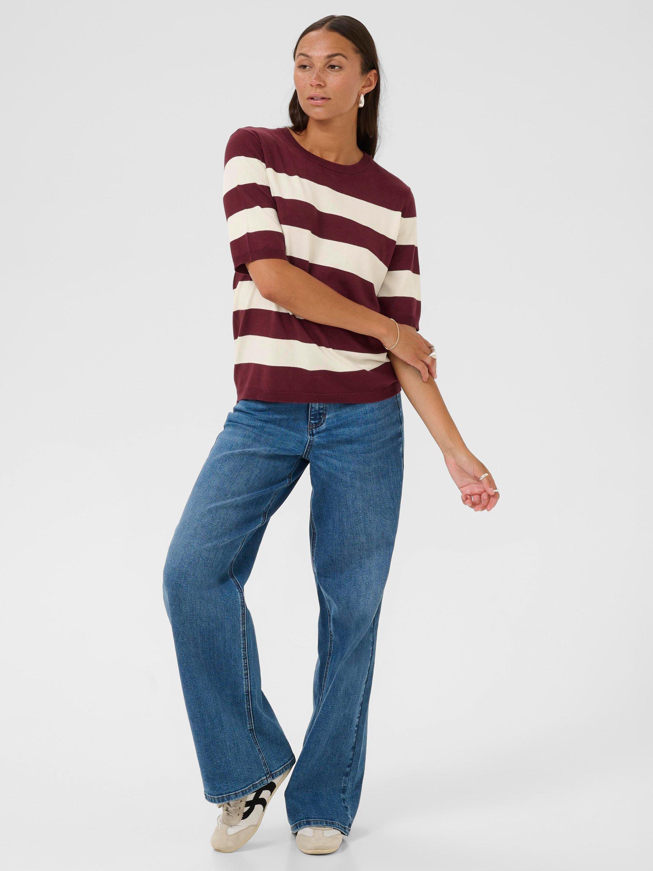 Product image 3 of 6, which shows KAFFE Curve Lizza Stripe Jumper, Windsor/Turtledove W, XS