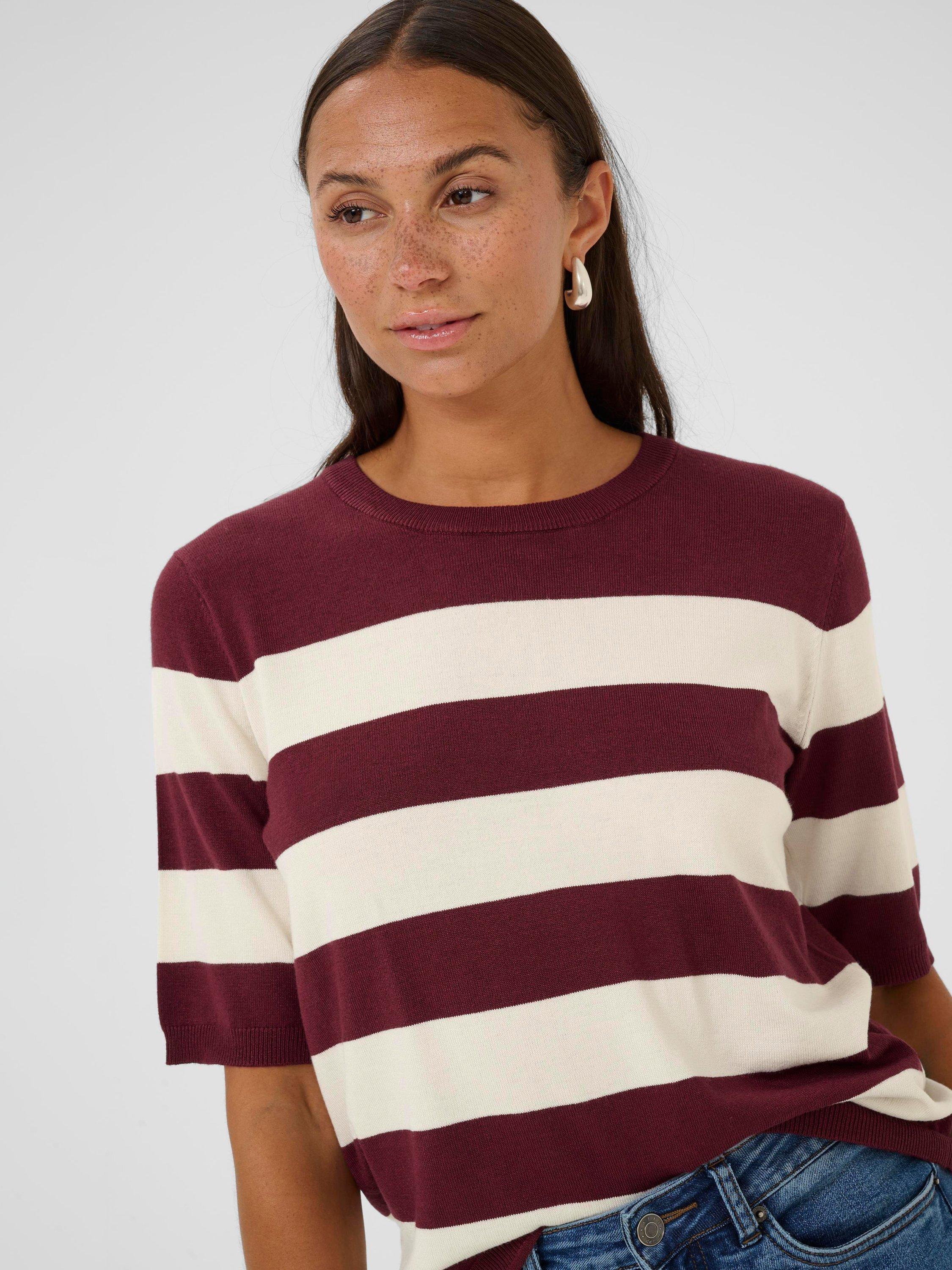 Product image 4 of 6, which shows KAFFE Curve Lizza Stripe Jumper, Windsor/Turtledove W, XS