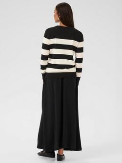 KAFFE Curve Lizza Stripe Jumper, Black/Turtledove Wid - view 2, Black/Turtledove Wid
