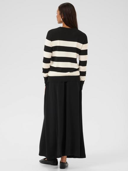 KAFFE Curve Lizza Stripe Jumper, Black/Turtledove Wid - view 2, Black/Turtledove Wid
