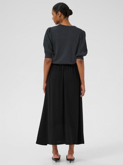 KAFFE Curve Lone Short Sleeve Jumper, Dark Grey Melange - view 2, Dark Grey Melange