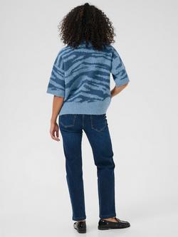 KAFFE Curve Sandra Animal Print Jumper - view 2, Windward Blue/Bering