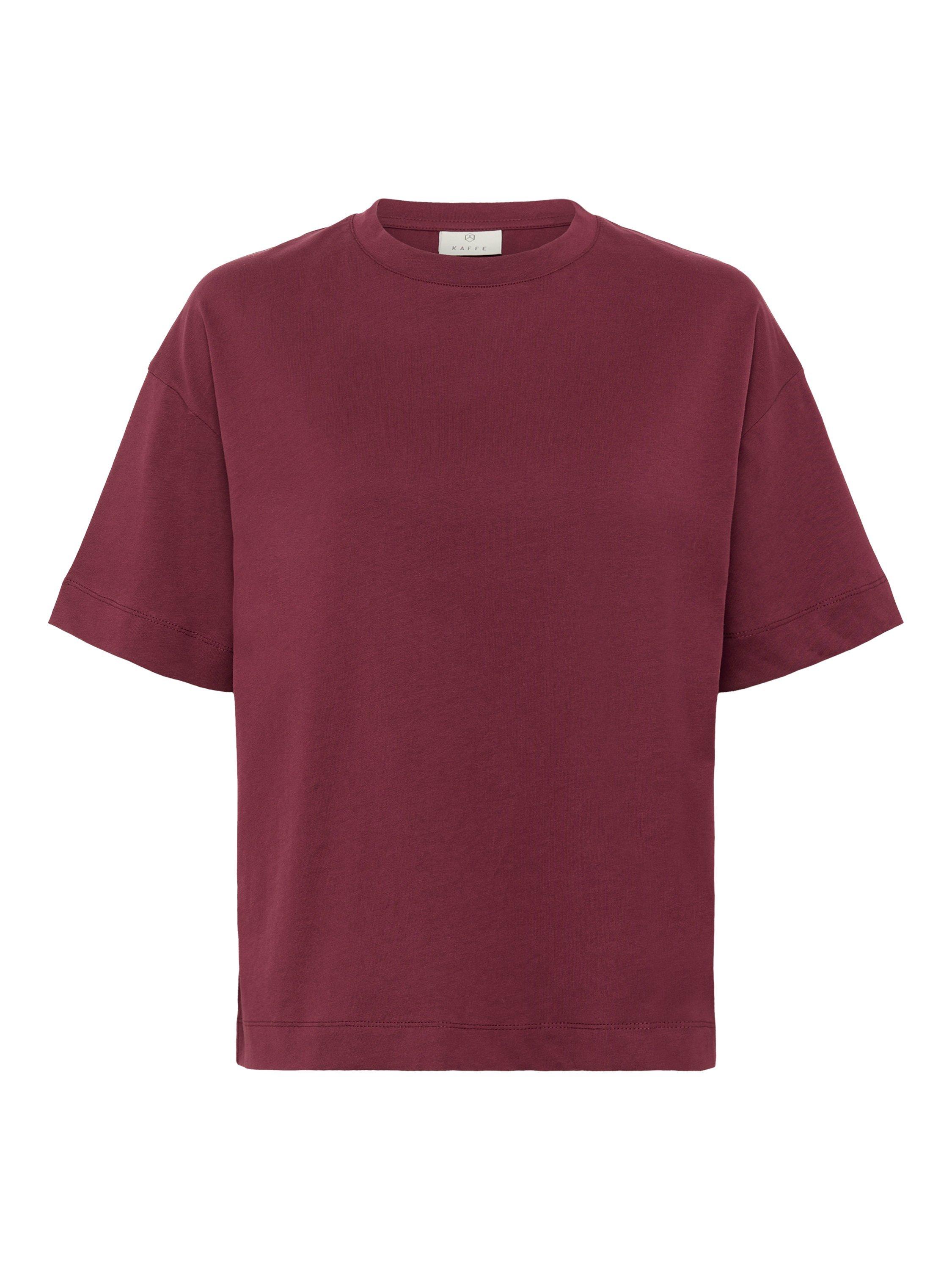 Product image 5 of 6, which shows KAFFE Curve Tomina Oversized T-Shirt, Windsor Wine, L