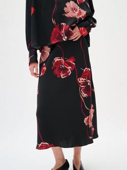 InWear Dawn Floral Skirt, Black/Multi, Black/Multi