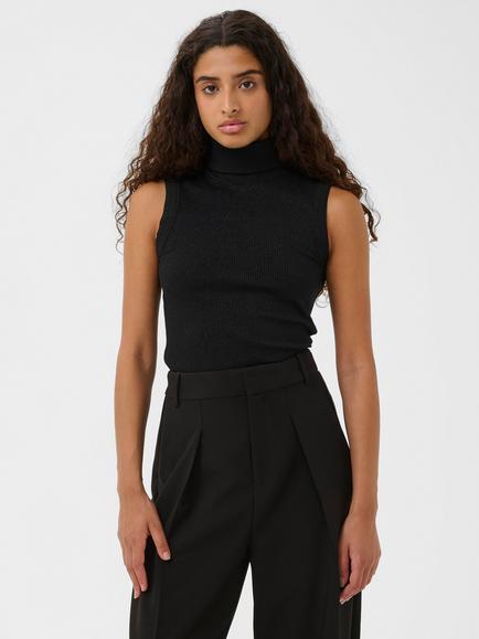 InWear Dagna Sparkle Sleeveless Top, Black Glitter, Black Glitter