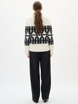 InWear Tei Fair Isle Knit Jumper - view 2, Cream/Black