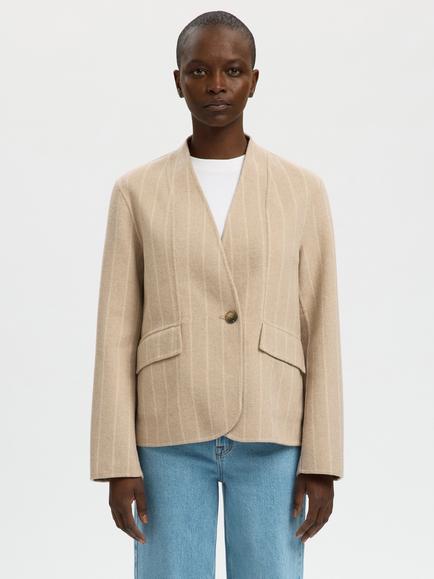Selected Leighton Blazer, Pure Stripe, Pure Cash Stripe