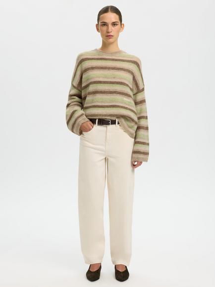 Selected Lulu Button Back Oversized Jumper, Pure Cashmere - view 2, Pure Cashmere