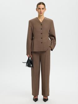 Selected Fitted Blazer, Chocolate Chip, Chocolate Chip