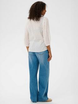 KAFFE Gabriela Three Quarter Sleeve V Neck Blouse - view 2, Chalk